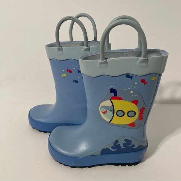 Toddler Boys' Jasper Pull-On Rain Boots - Cat & Jack™ Blue Submarine - Picture 10 of 14